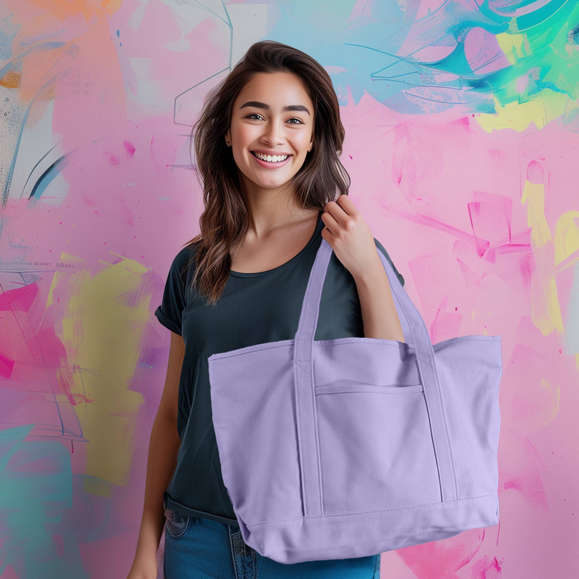 Dalix – Großhandel Tragetasche – Damen – Dalix 23" Deluxe 24 oz. Baumwoll-Canvas-Tragetasche mit Reißverschluss27