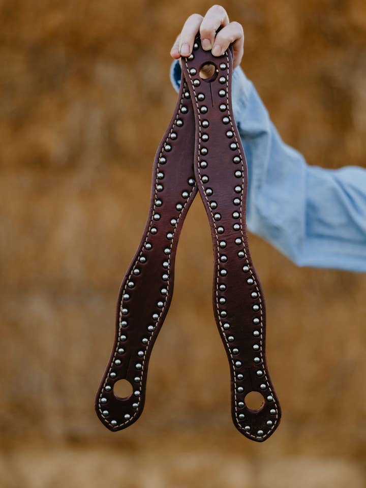 Dotted Harness Slobber Straps - Stainless for wholesale by Andrea Equine