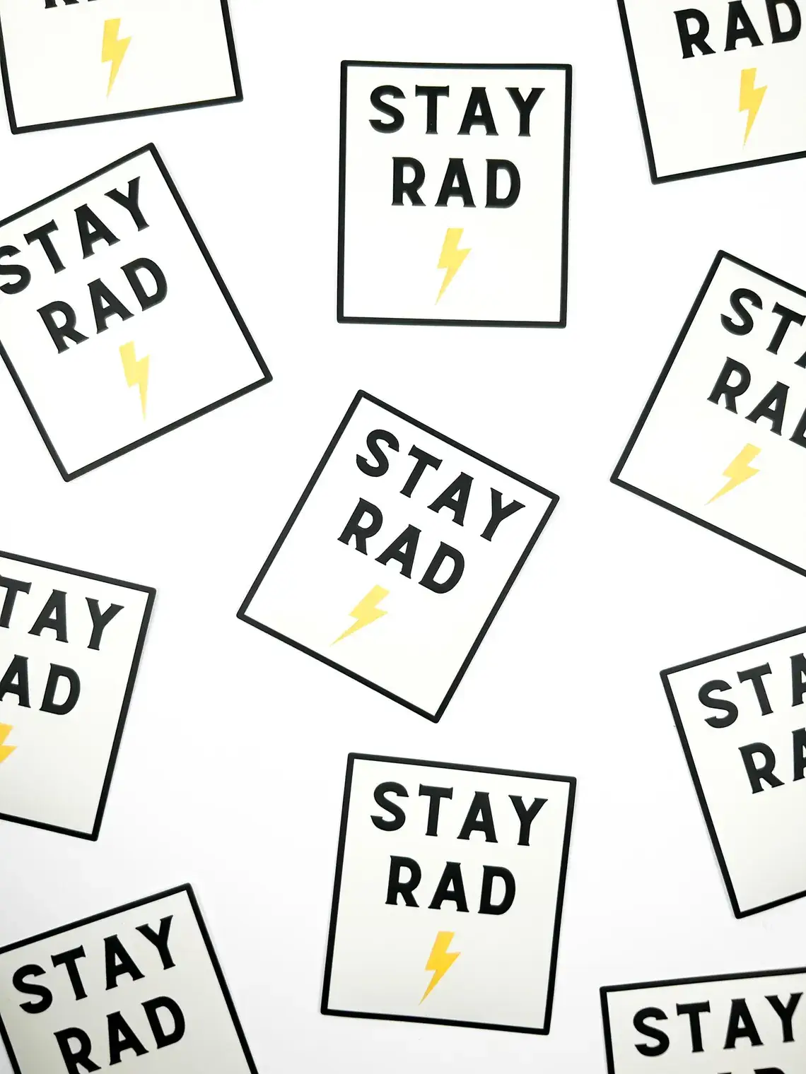 Field Trip Threads - Wholesale Sticker - Stay Rad Sticker | Black & White Lightning Bolt Decal 2