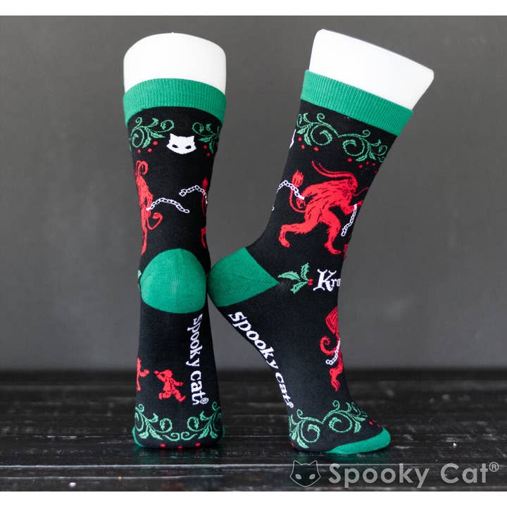 Spooky Cat Press - Wholesale Socks - Unisex - Krampus Damask Socks (One Size)1