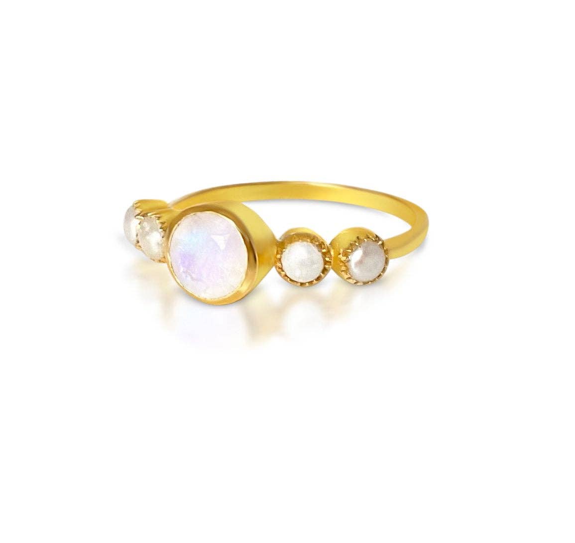 Gem Bazaar Jewellery - Venta al por mayor Anillo de banda/apilable - Hola Anillo Bonito en Piedra de Luna2