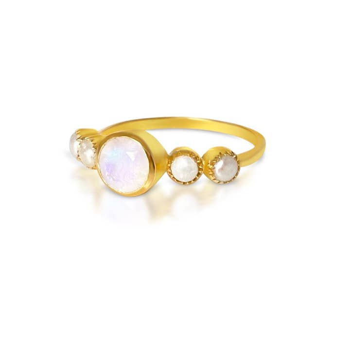 Gem Bazaar Jewellery - Venta al por mayor Anillo de banda/apilable - Hola Anillo Bonito en Piedra de Luna2