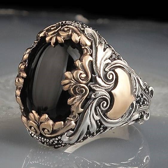 Onyx Cabochon Ring Sterling Silver for wholesale by Ephesus Jewelry