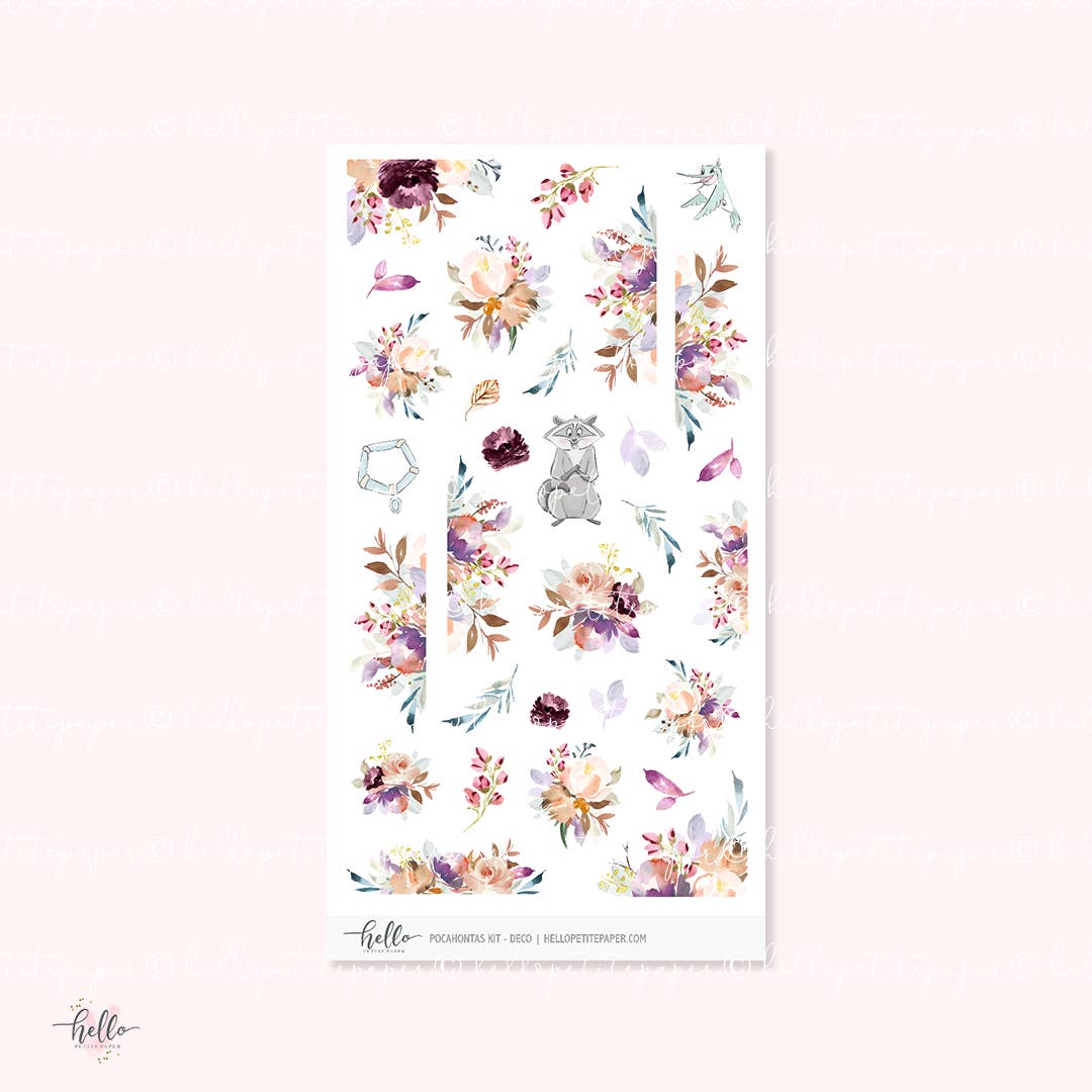 Hello Petite Paper - Vendita all'ingrosso Adesivo - Pocahontas - Kit decorativo, adesivi per agenda