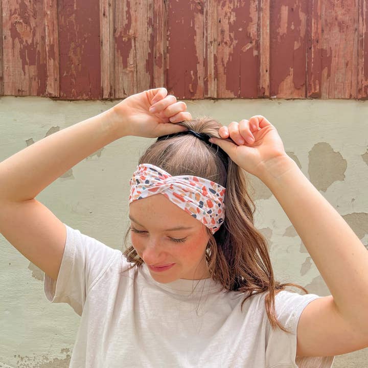 Sedona Terrazzo on Cream for wholesale by Lilac Market Headbands