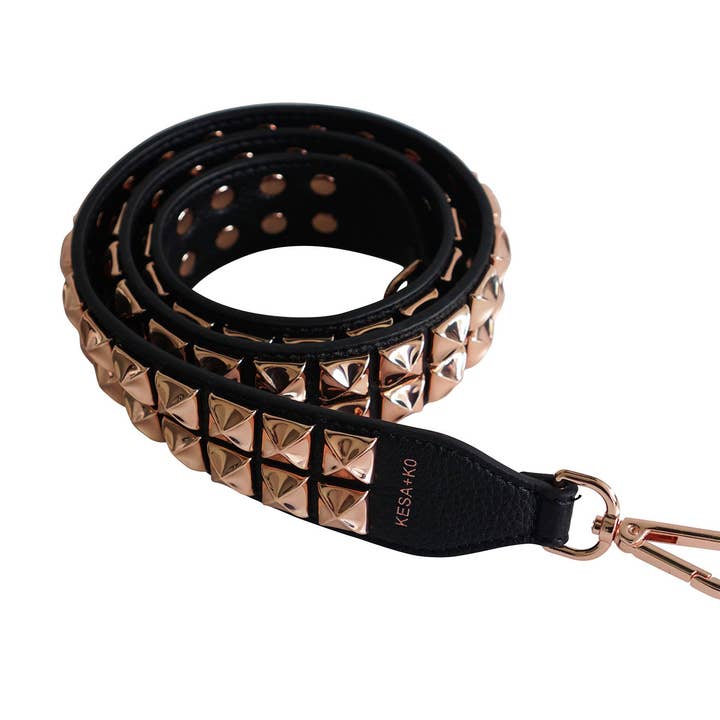 Rose Gold studded bag strap - Dalia Long length for wholesale by KESA + KONC Designer Handbags