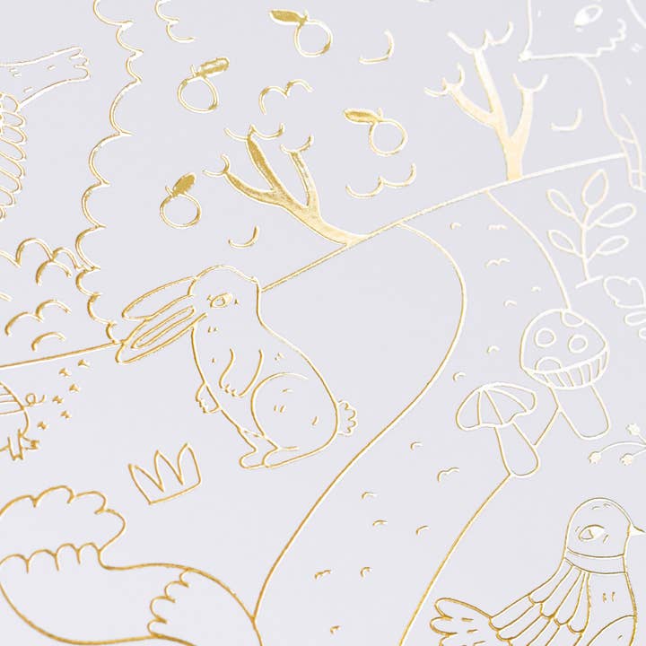 Cotton Bird – Großhandel Tischdecke zum Ausmalen – Kind & Baby – Tischset „Verzauberter Wald“ zum Ausmalen für Geburtstagspartys