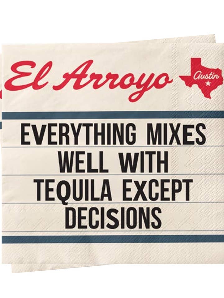 Cocktail Napkins (Set of 25) - Tequila Decisions for wholesale by El Arroyo
