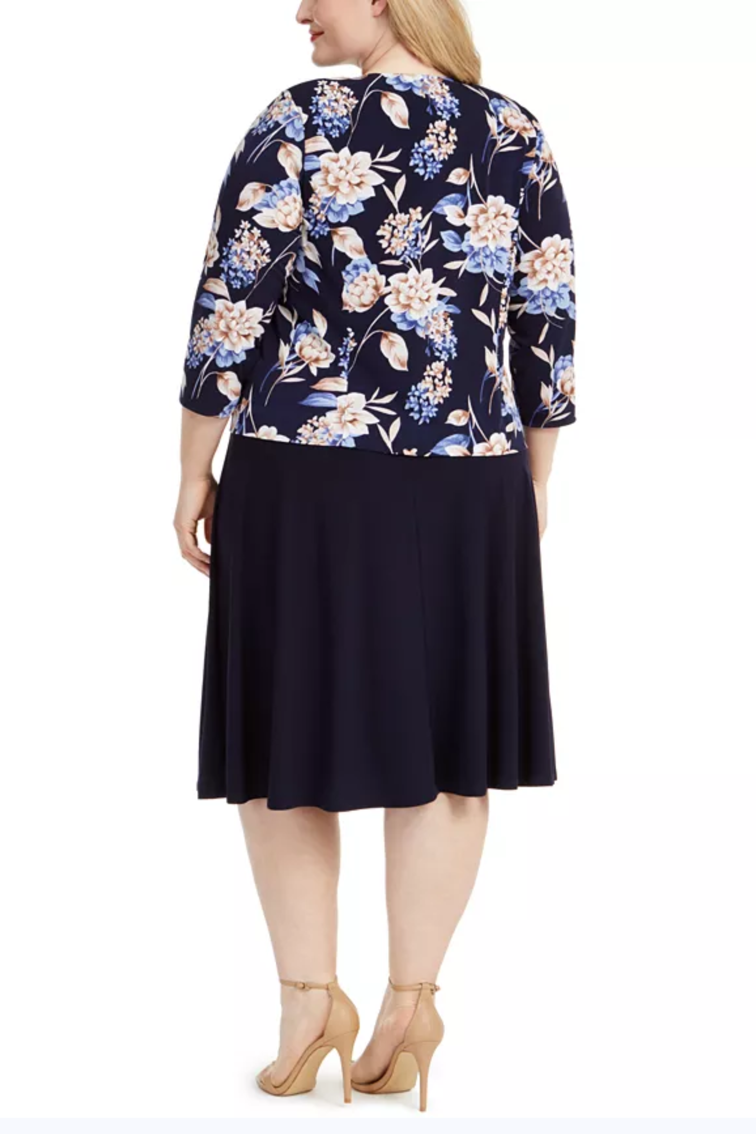 NAVY TAUPE Jessica Howard Floral 2-Pc Jacket Dress PLUS SIZE for wholesale on Faire1