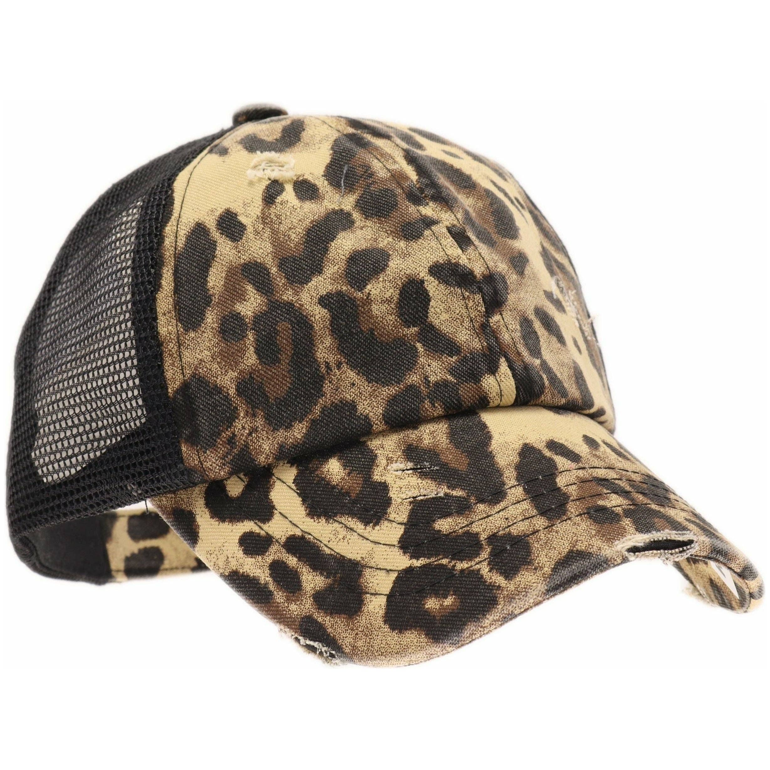 C.C Beanie - Vente Casquette de baseball – enfant - Casquette à visière CC pour enfants avec queue de cheval haute croisée et effet vieilli KIDSBT78013