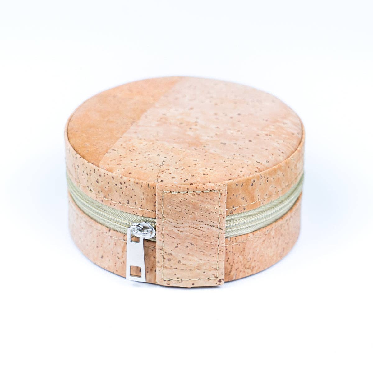 Meninas Bonitas Cork - Wholesale Jewelry Box/Organizer - Natural Cork Jewelry Storage Round Box L-10134