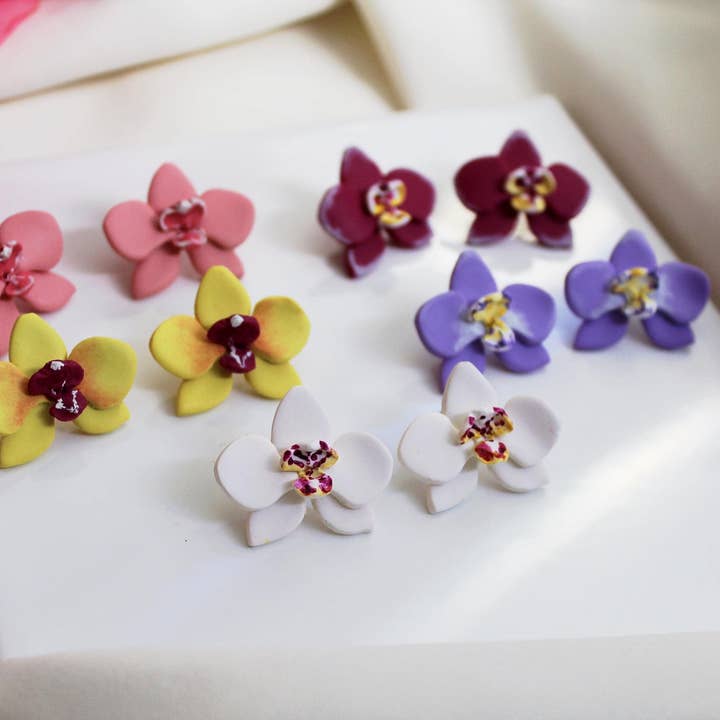 Studio Niani – wholesale Stud/post earrings – Orchid Earrings, Stud Earrings, Botanical Bridal Jewelry5