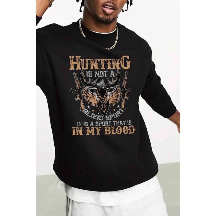 HUNTING GRAPHIC MENS CREWNECK for wholesale by HUENIQ