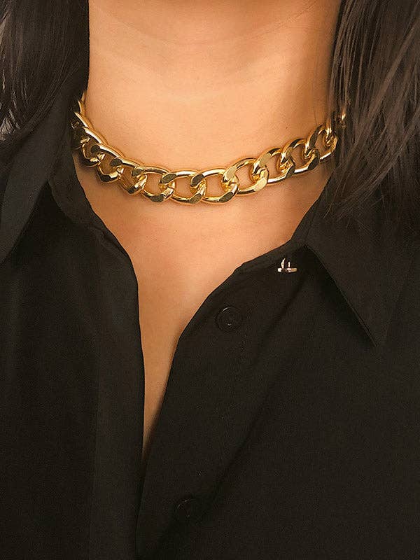 OceanusSwim - Wholesale Link & Chain Necklace - Punk Choker Hip Hop Big Chunky Aluminum Thick Chain Necklace11