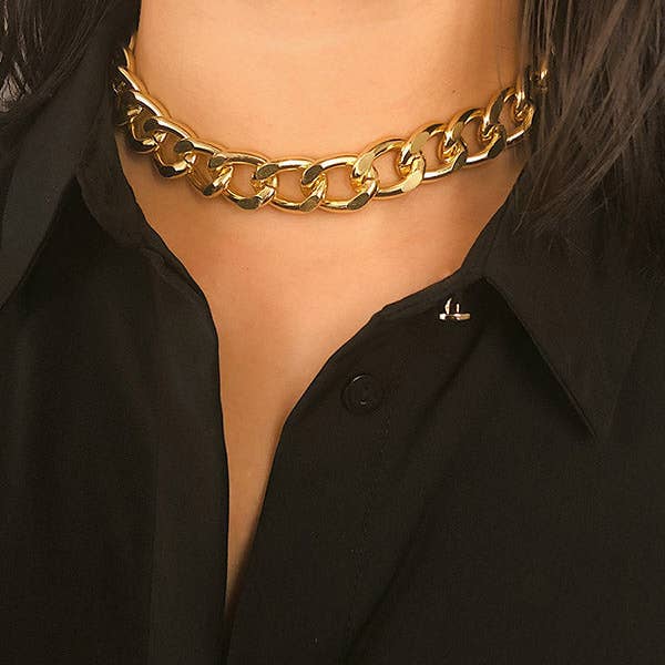 OceanusSwim - Wholesale Link & Chain Necklace - Punk Choker Hip Hop Big Chunky Aluminum Thick Chain Necklace11