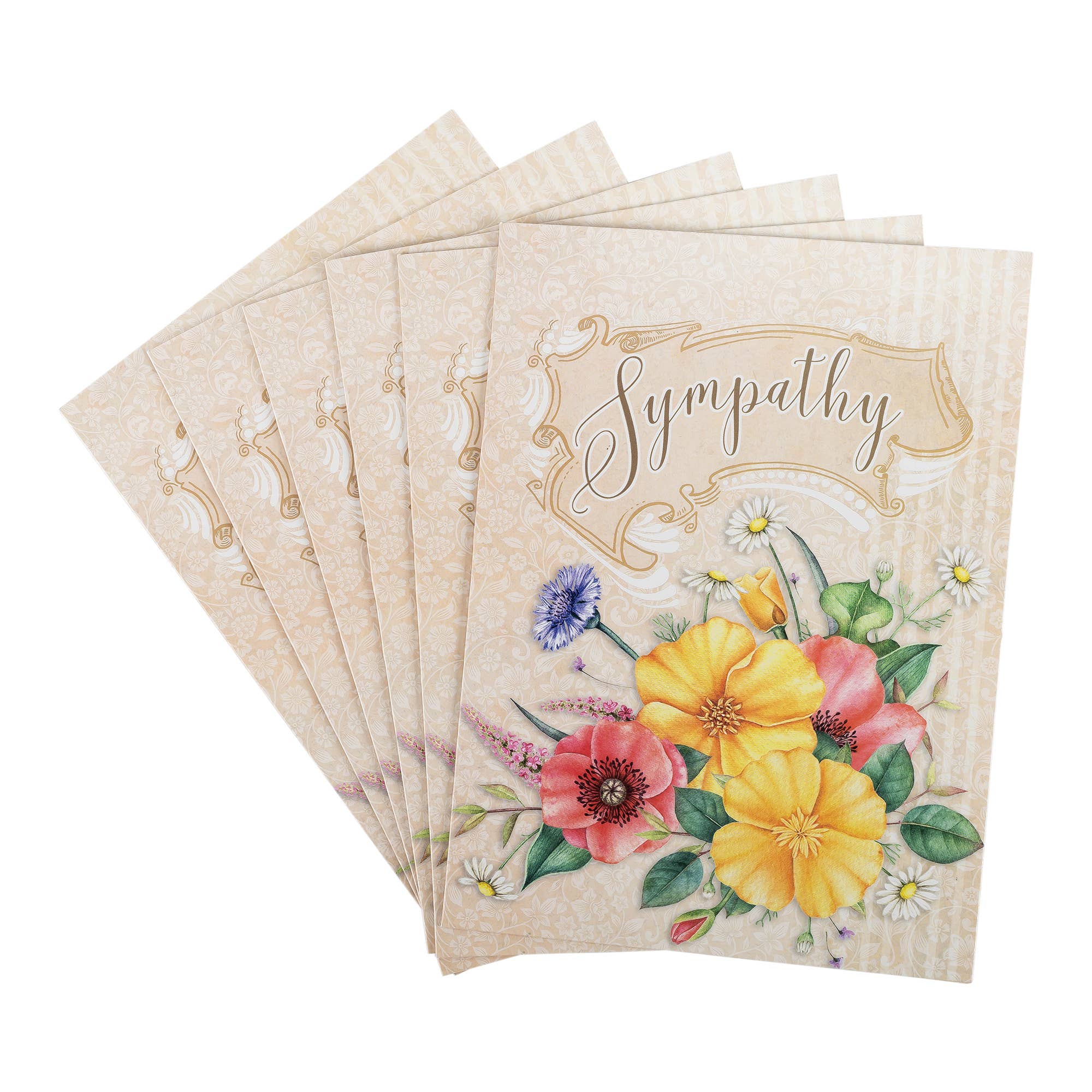 Divinity Boutique - Wholesale Sympathy Card - Single Cards: Sympathy Floral 2 Corinthians 1:3 (Set of 6)6