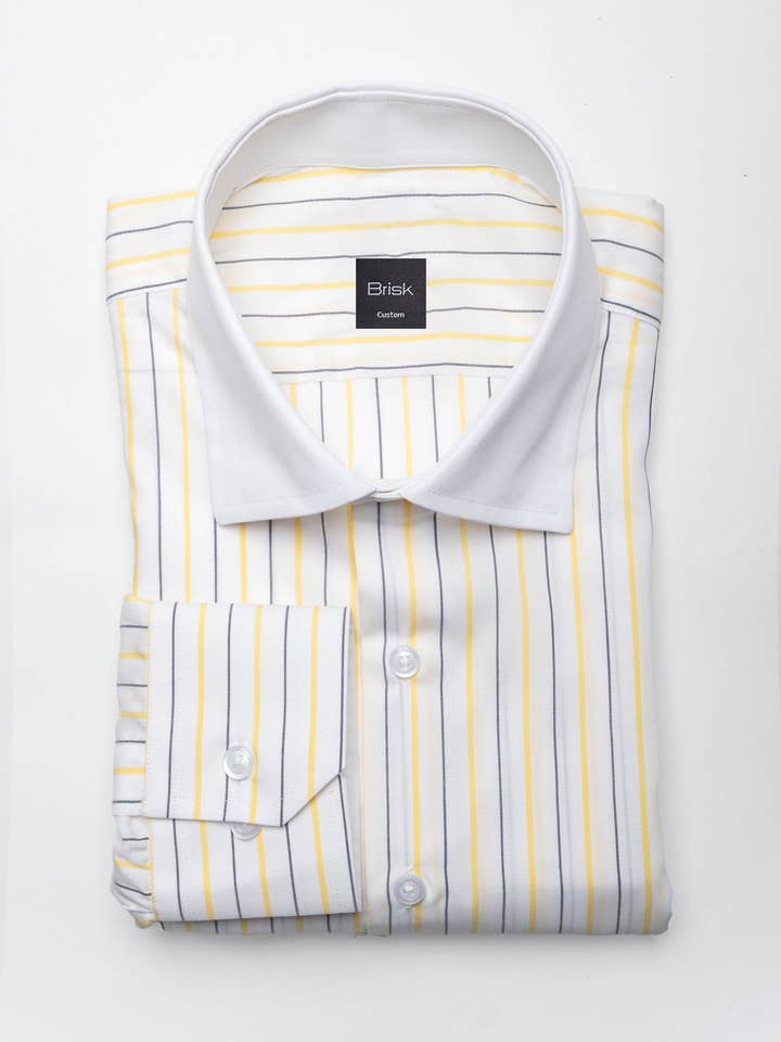 Soft Yellow Stripes Lightweight Shirt - Wrinkle Resistant for wholesale by BRISK