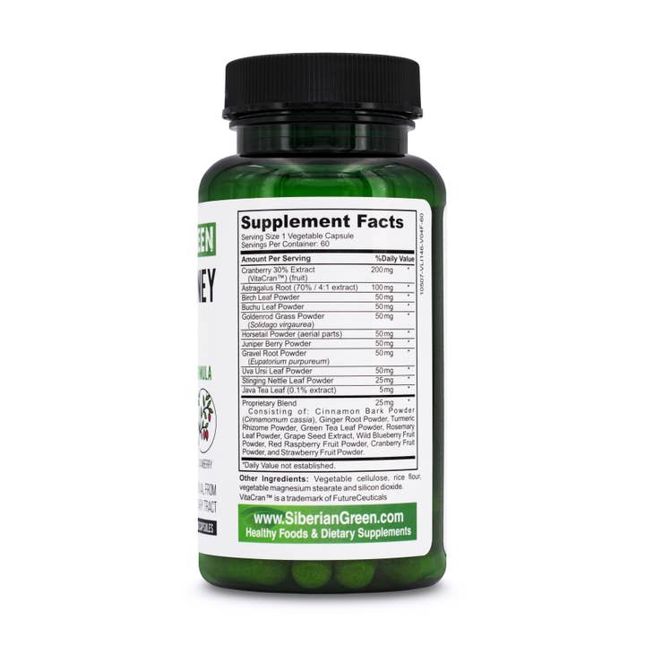 SiberianGreen - Wholesale Oral Supplement/Vitamin - Herbal Kidney Detox Siberian Green 60 Caps - Cranberry Birch Juniper