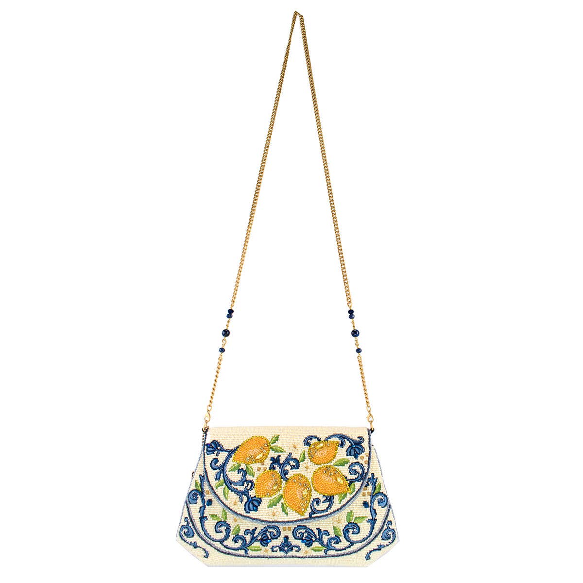 Mary Frances Accessories – wholesale Crossbody bag – Women's – Capri Lemons Yellow and Blue Beaded Crossbody Handbag5
