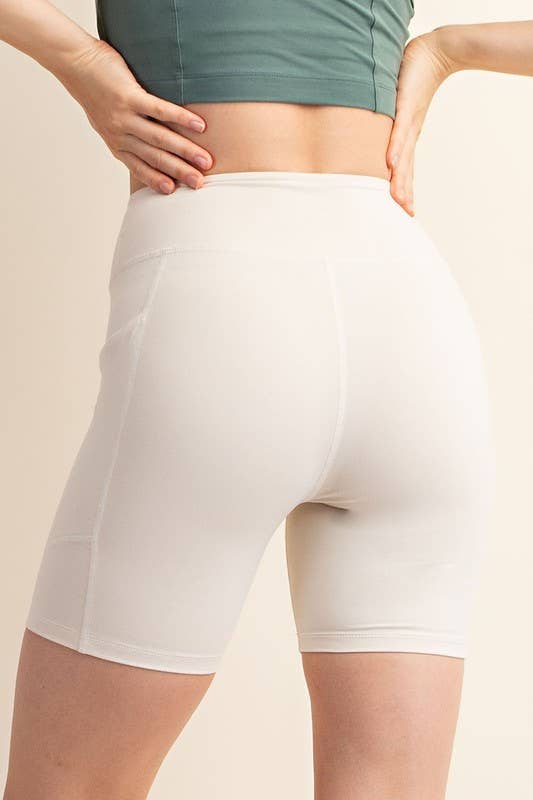 Sunday Morning - Wholesale Athletic Shorts - Women's - P406237-Butter Soft 6 Inch Biker Short with Pockets3