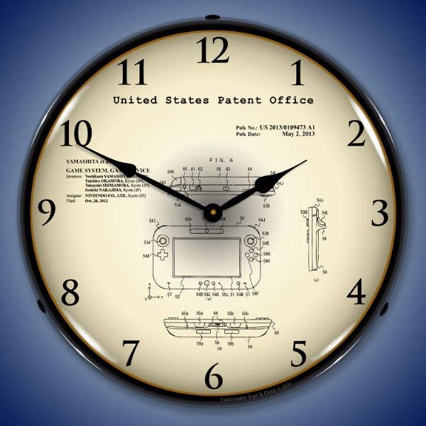 Nintendo Wii U Game System 2012 Patent for wholesale by Collectable Sign and Clock LLC.