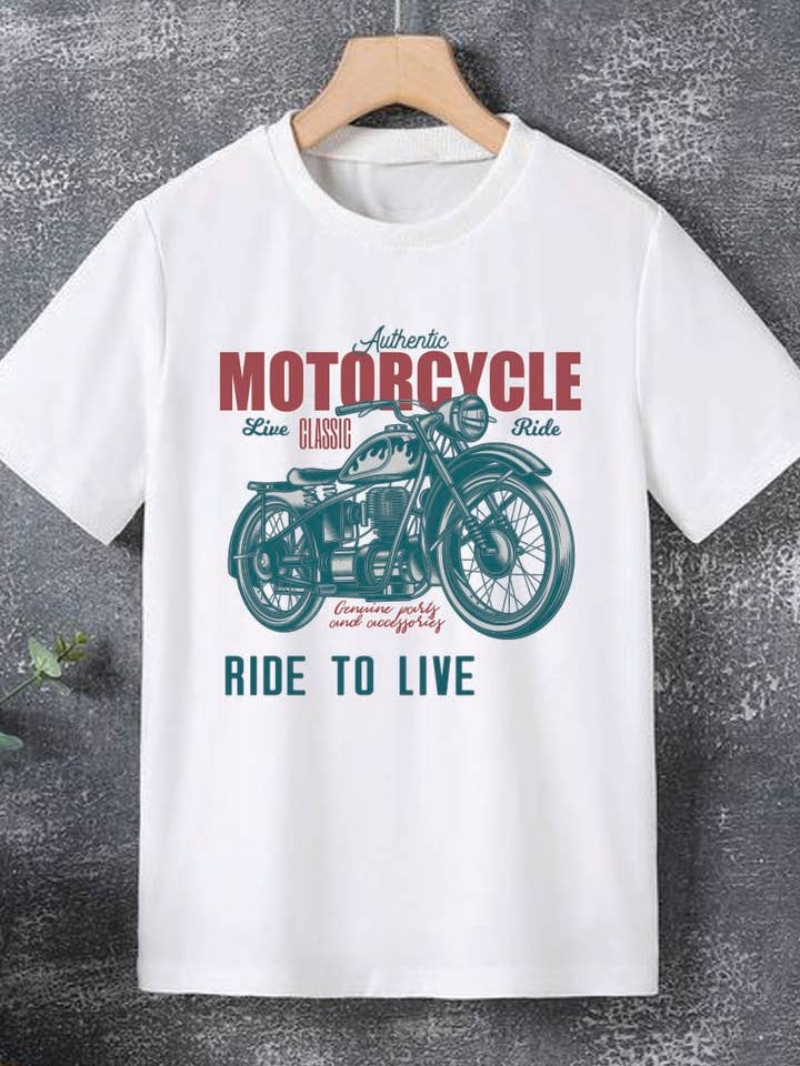 L1260 - MOTORCYCLE graphic tee for wholesale by KNOCK ON THE STYLE