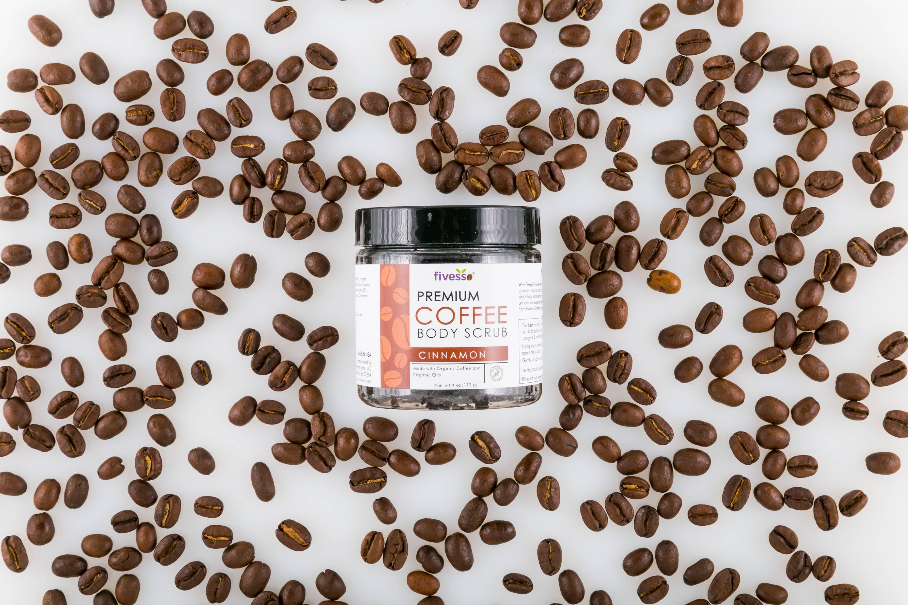 Fivesso - Organic Coffee Skincare - Wholesale Body Scrub/Exfoliant - Fivesso Coffee Body Scrub Variety Pack - Half Dozen3