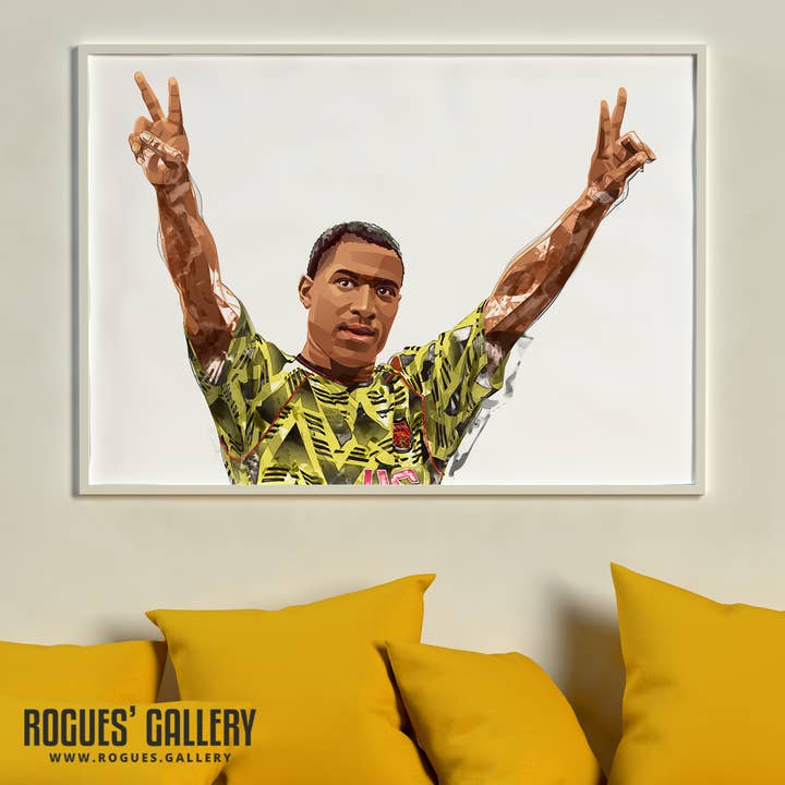Rogues' Gallery – wholesale Art print – Kevin Campbell: Double V - Arsenal Star - A0, A1, A2 or A31