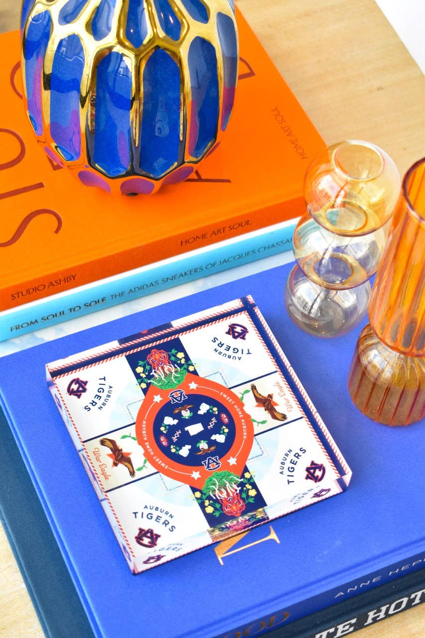 Saturday Silks - Wholesale Decorative Tabletop Object - Auburn Tigers Acrylic Block Art2