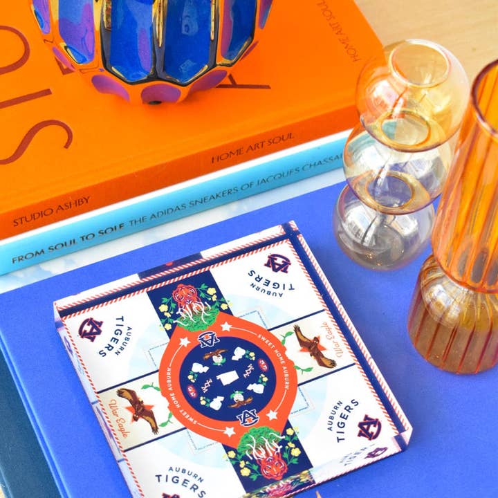 Saturday Silks - Wholesale Decorative Tabletop Object - Auburn Tigers Acrylic Block Art2