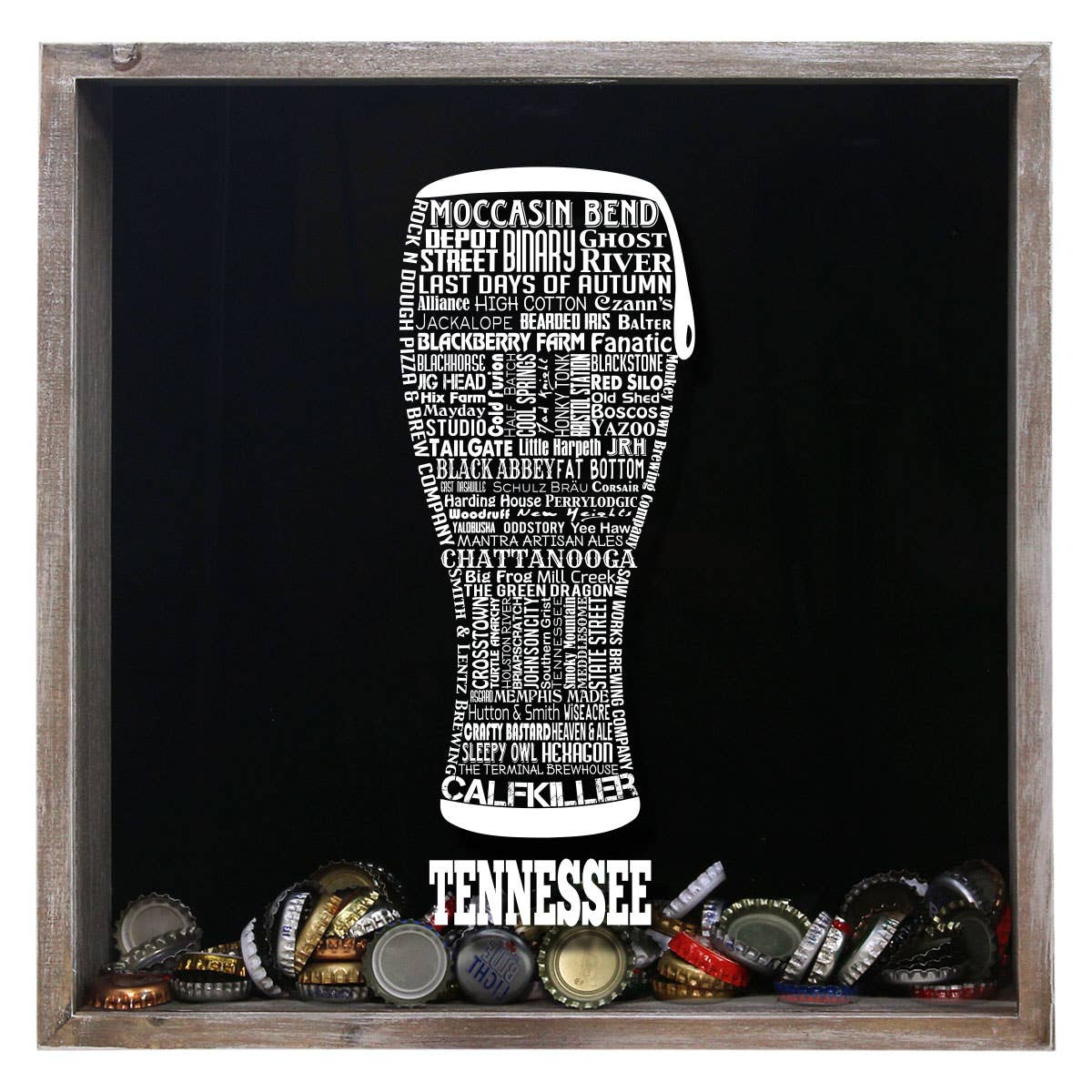 Torched Products – Großhandel 3D-Wandkunst – Cap Collector-Beer Typografie Shadow Box — Farmhouse Antique36