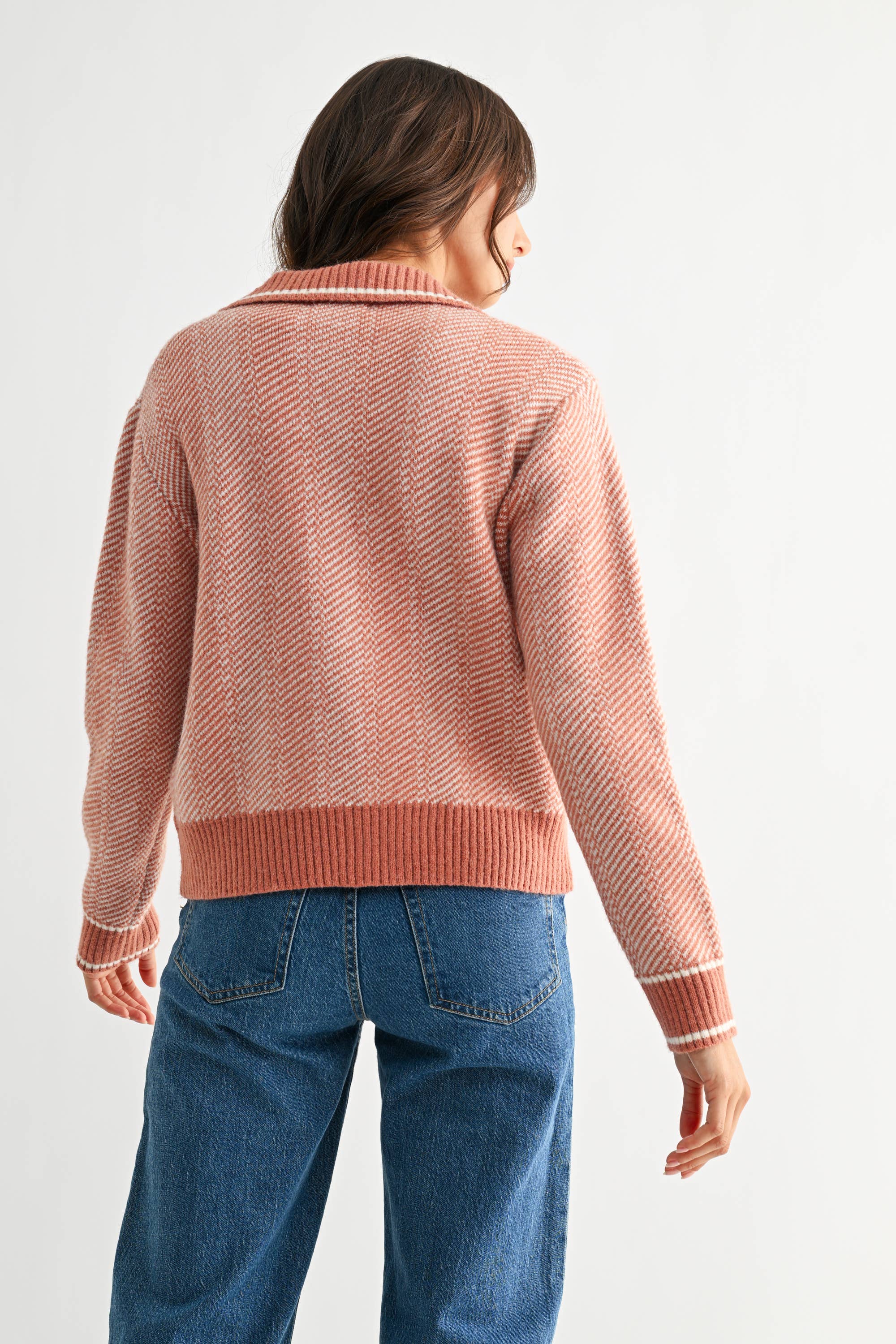 Camellia - Wholesale Knit Sweater - Women's - CW10236E HERRINGBONE KNIT CARDIGAN20