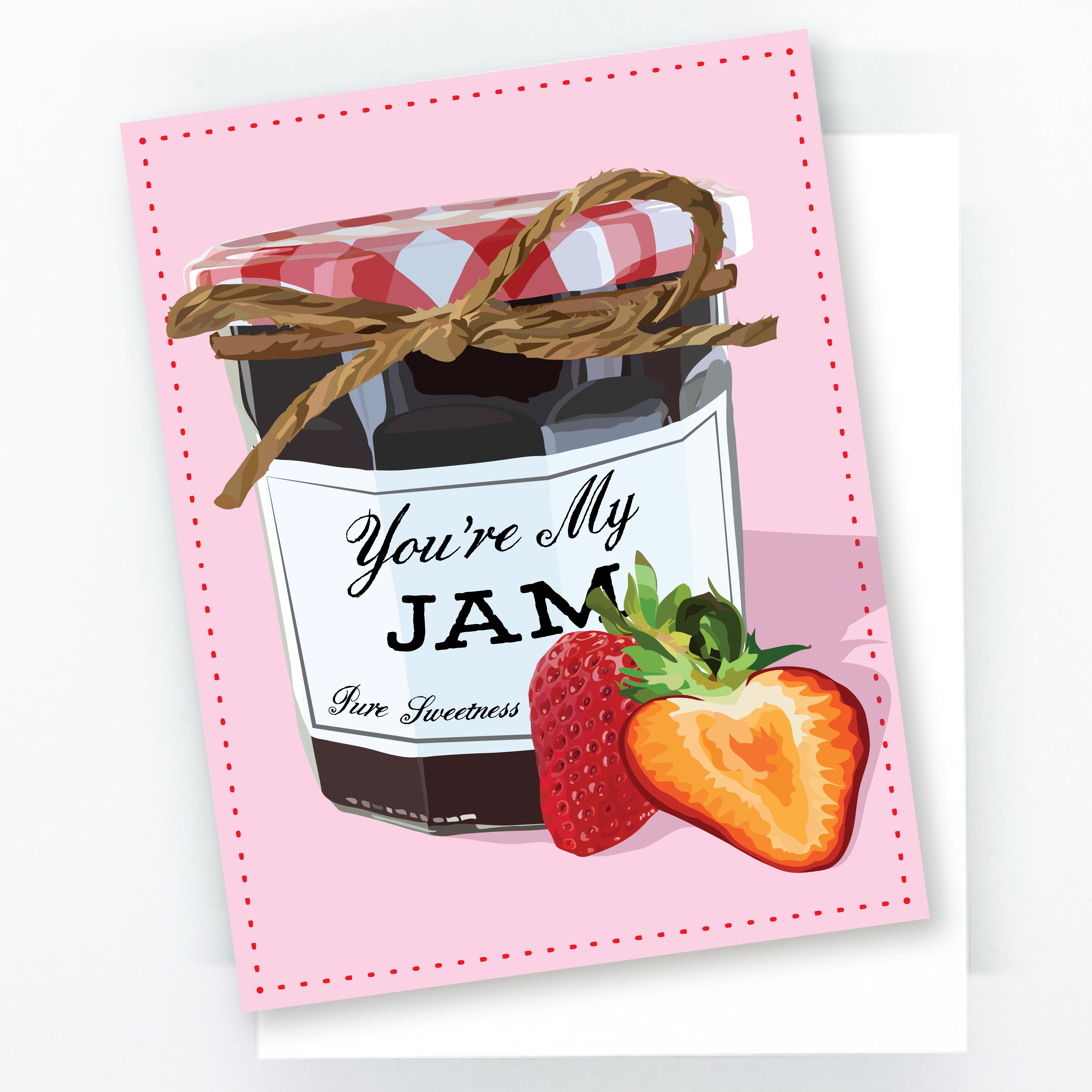 The Red Barn Press - Wholesale Valentine's Day Card - Valentine Card | Modern You're My Jam with Strawberries1