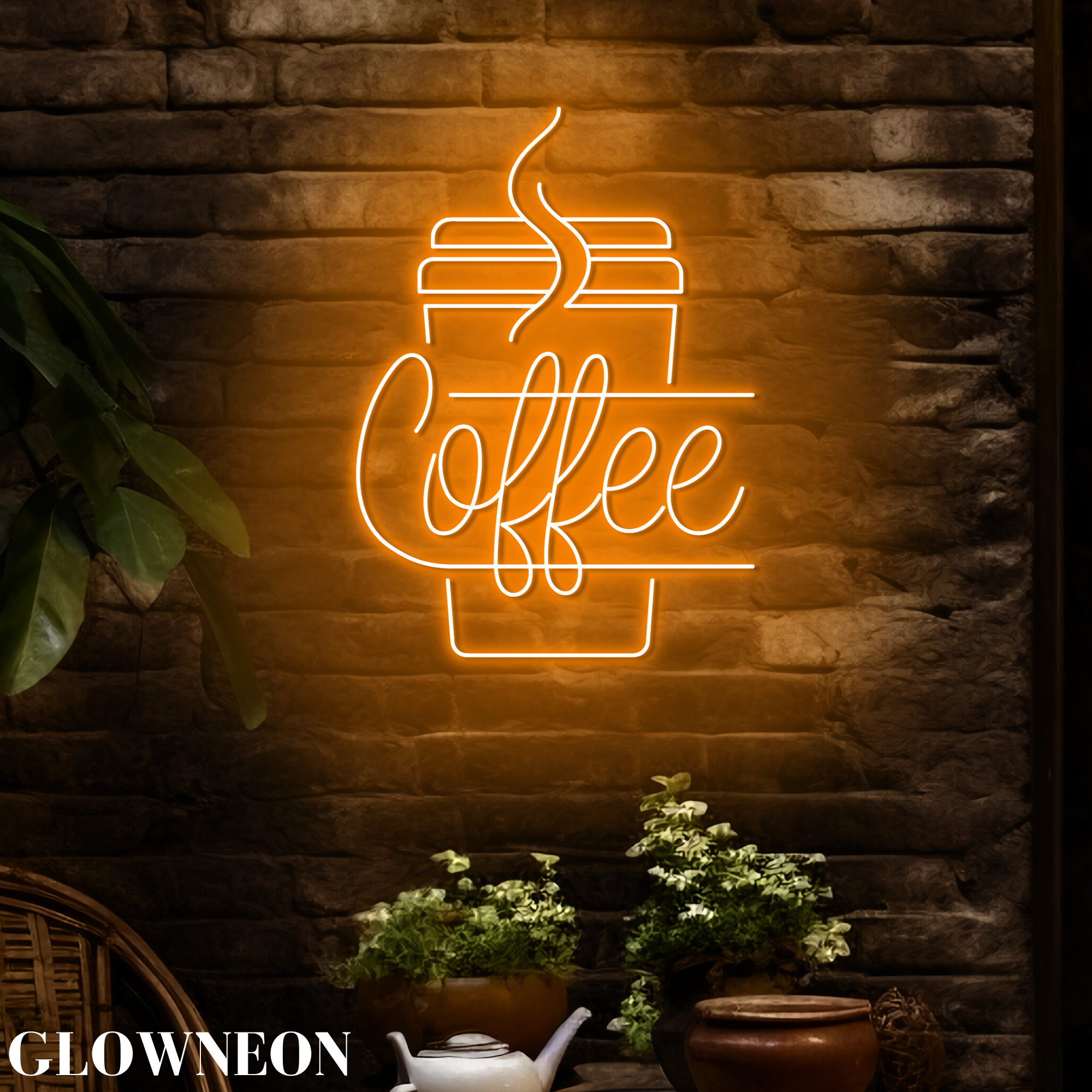 Glow Neon - Wholesale Wall Sign - Coffee Light Up Neon Sign, Coffee Shop Decor, Cafeteria Sign2