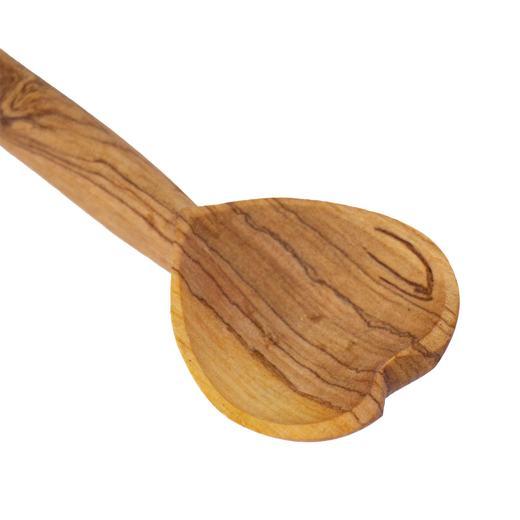 Global Crafts - Vente Cuillère de cuisine - Cuillère à cœur en bois d'olivier, 15-18 cm2