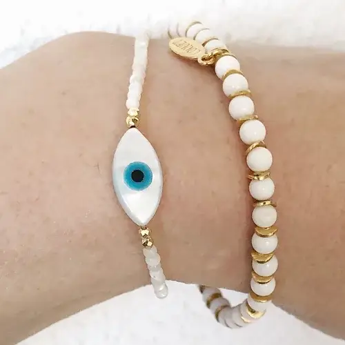 ATELIER COQUET – Großhandel Perlenarmband – Armband Yeux " Sea Breeze "3