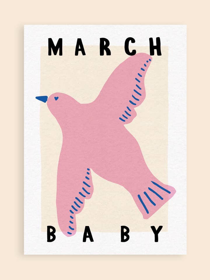 March Baby Art Print for wholesale by Hand and Palm