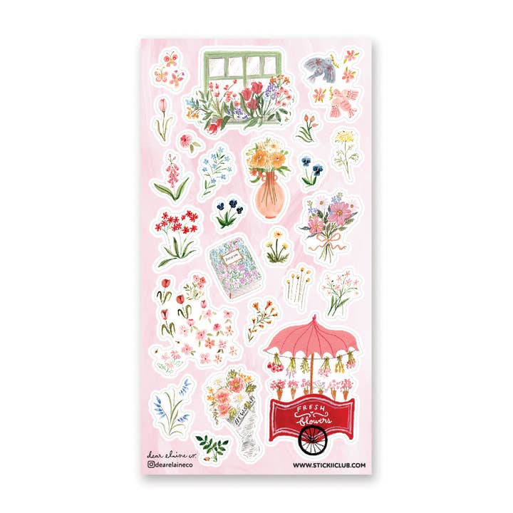 Fresh Flowers Sticker Sheet for wholesale by STICKII