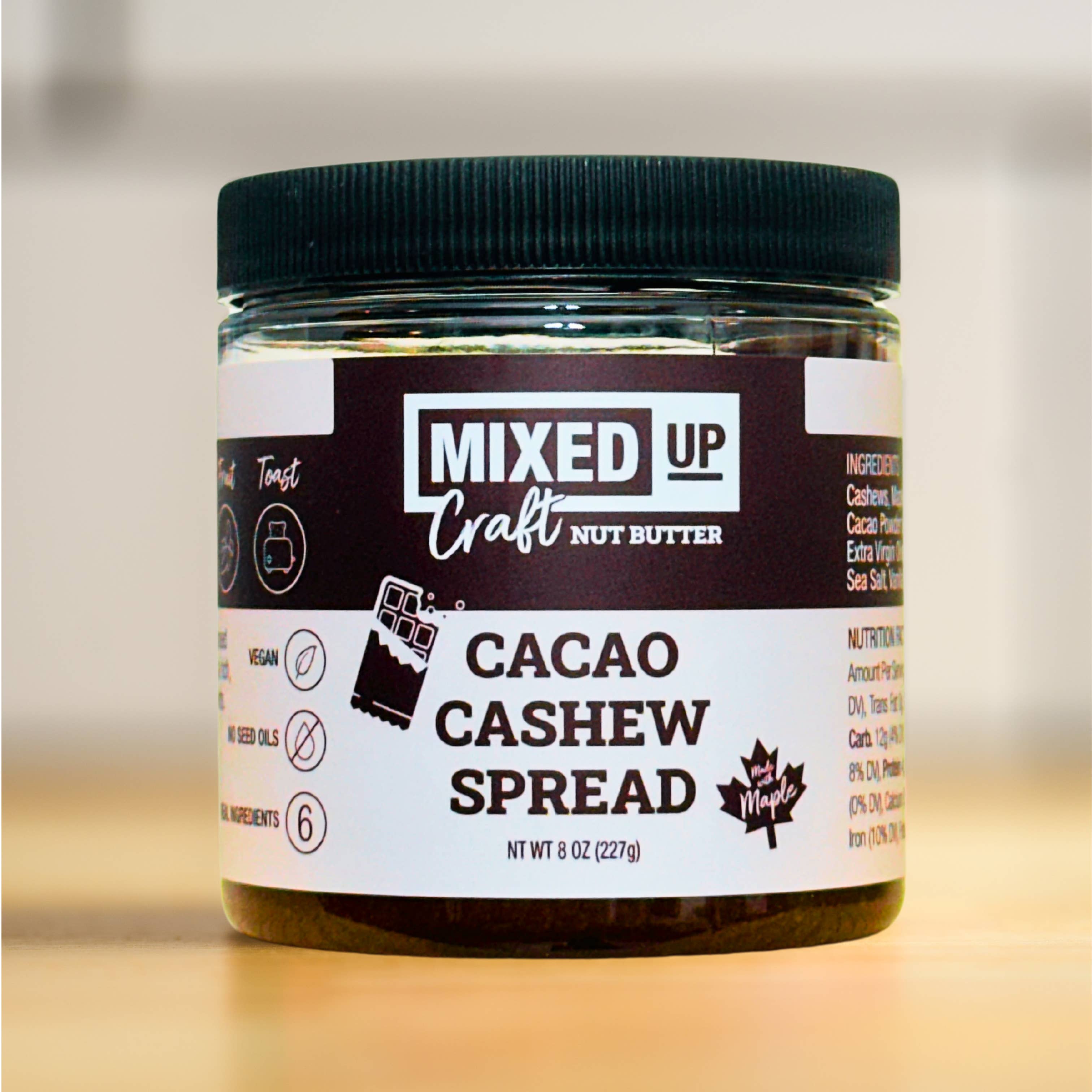 Mixed Up Foods - Wholesale Hot Fudge/Chocolate Spread - Cacao Cashew Spread with Vermont Maple - 8 oz