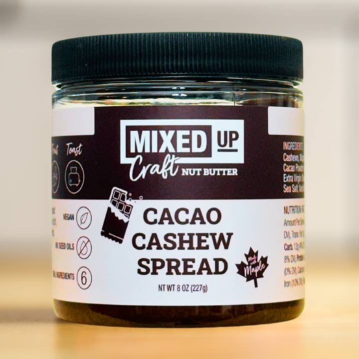 Cacao Cashew Spread with Vermont Maple - 8 oz for wholesale by Mixed Up Foods
