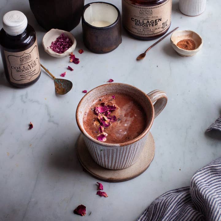 Anima Mundi Apothecary - Wholesale Protein/Superfood Powder - COLLAGEN BOOSTER Powder | Dirty Rose Chai