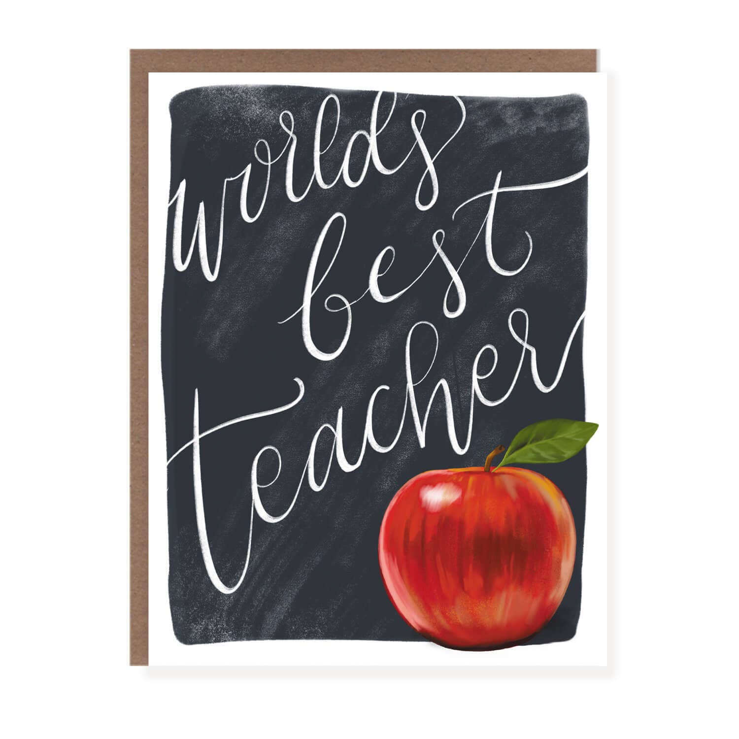 Morgan Swank Studio - Wholesale Teacher/Back-to-School Card - Apple and Chalkboard Best Teacher Card3