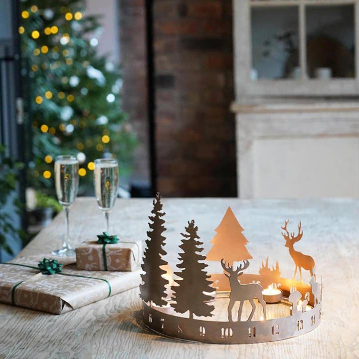 Ivyline - Wholesale Christmas Decoration - Forest Festive Christmas Tealight Centrepiece2