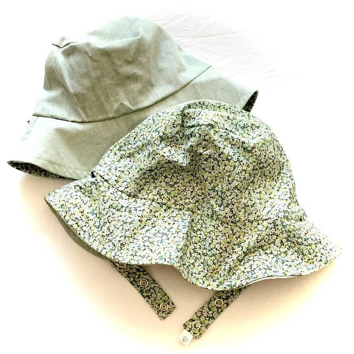 Bucket hat in Emerald Roses for wholesale by Urban Baby Bonnets