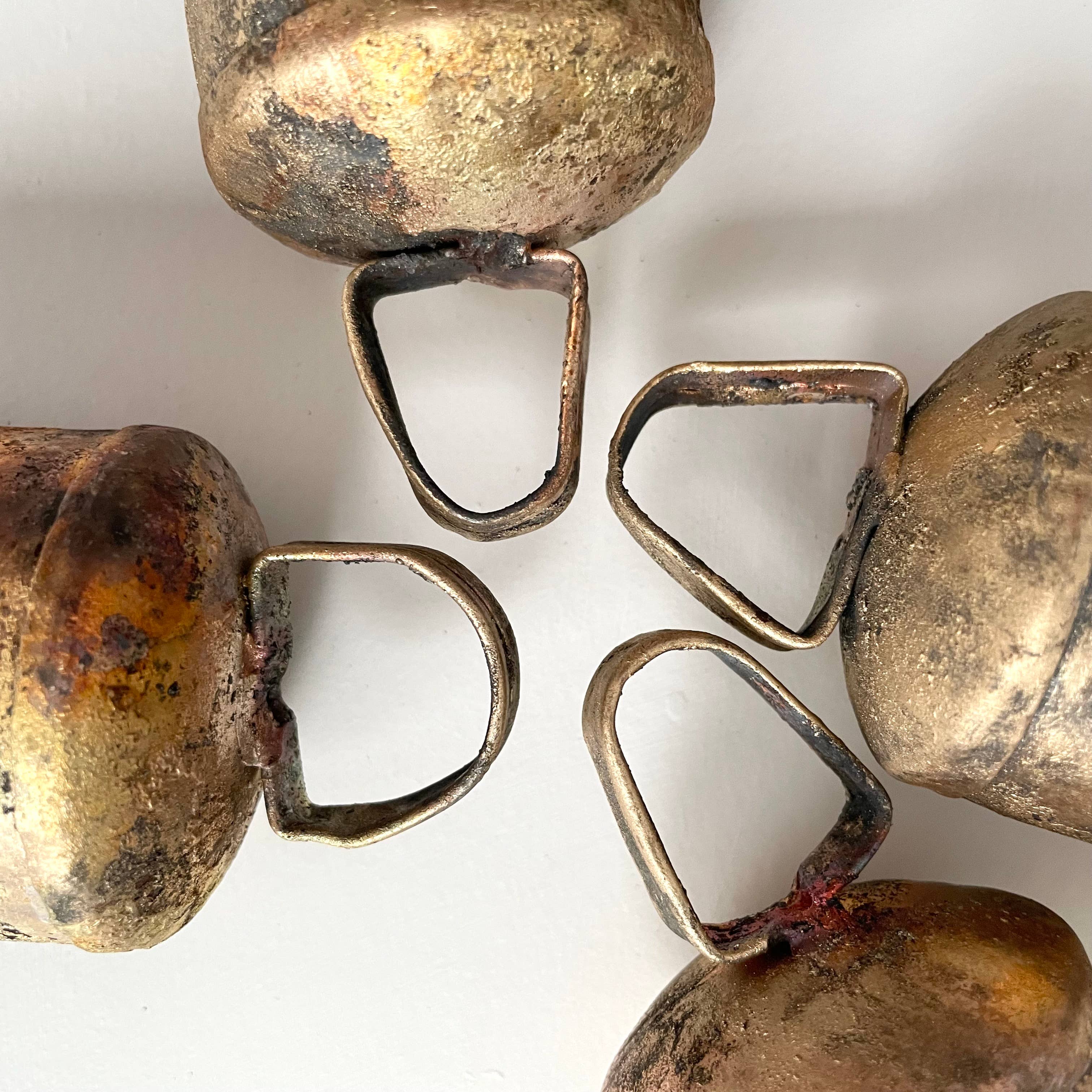 fort & field - Wholesale Bell - 5 1/4" flat top tin brass finish holiday Christmas bell3