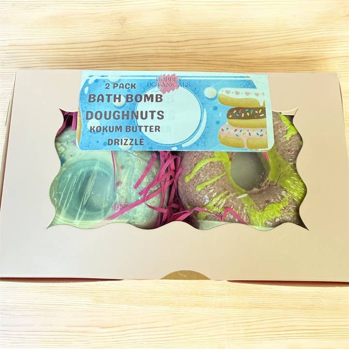 Bubbly Botanicals - Wholesale Bath Bomb/Fizz - Bath Bomb Doughnut Duo (2-Pack) – Fun Handmade Donut Bath Bomb Gift Set