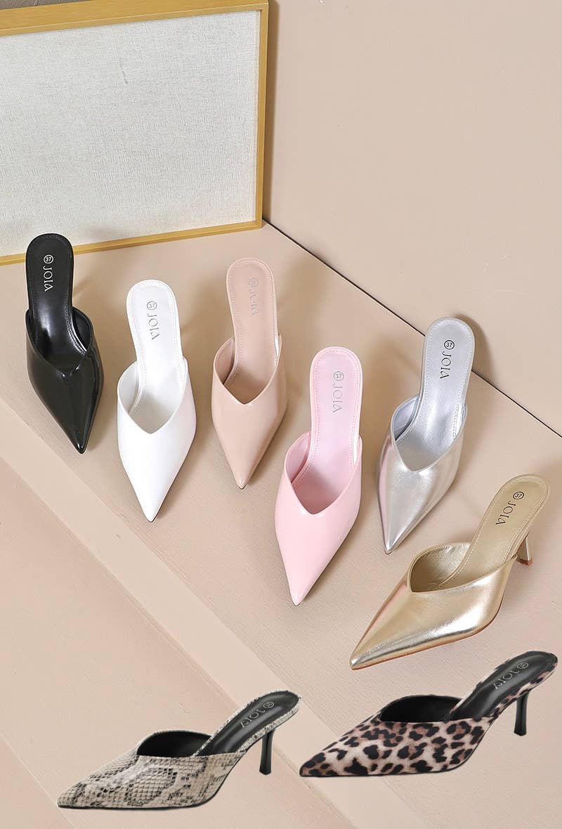 Joia Paris - Wholesale Mules - Women's - Low Heel Pointed Toe Mule with Back Straps DA-21112