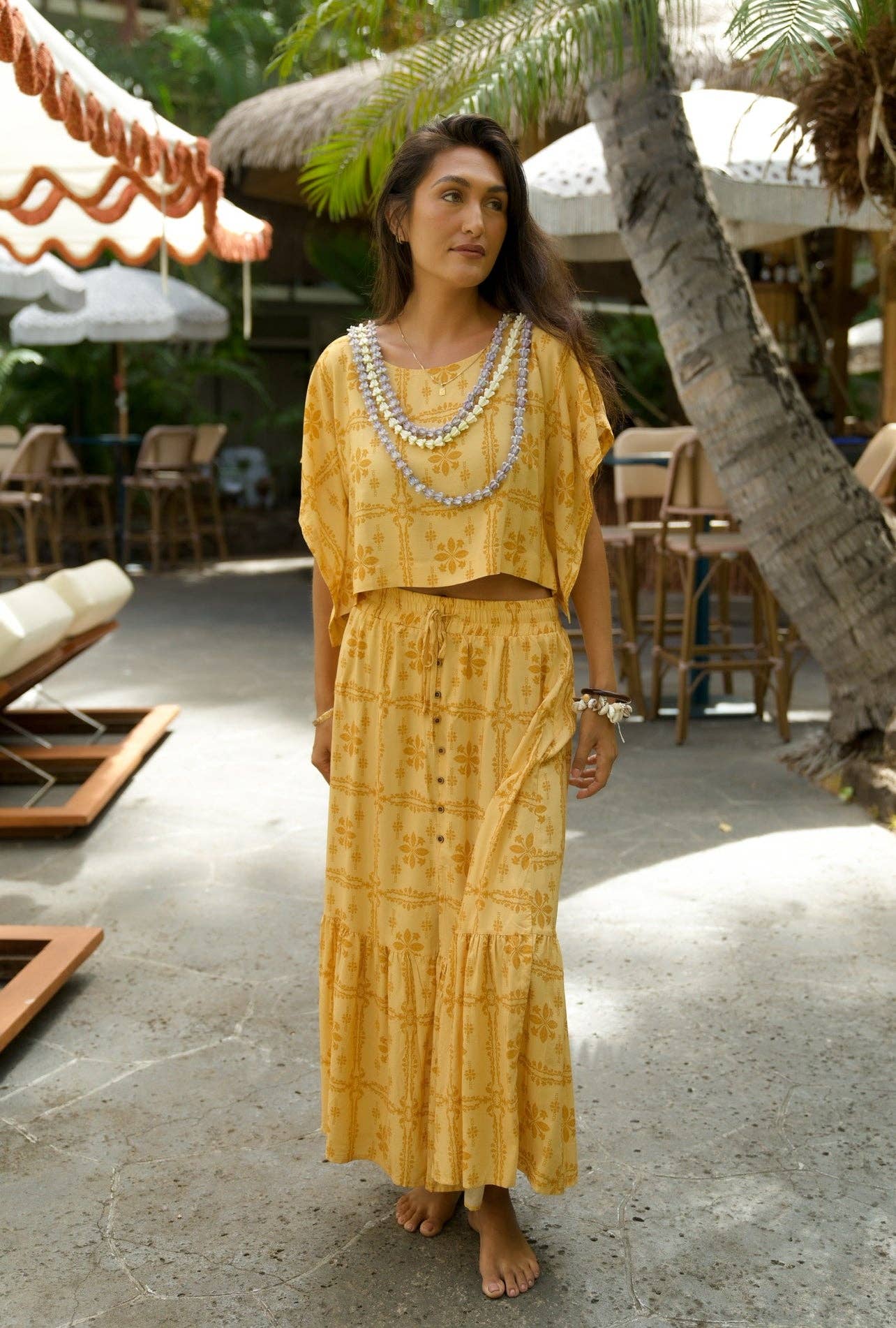 EHA Culture - Wholesale Blouse - Women's - Pua Kenikeni Glow Hina Blouse3