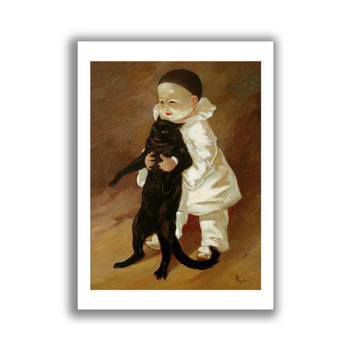 Stampa d'arte Pierrot con gatto Steinlen arte da parete senza cornice per la vendita all'ingrosso da parte di Go To Design