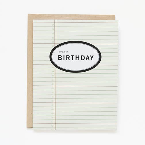 Biglietto di auguri di compleanno Old School con etichetta ovale per la vendita all'ingrosso da parte di Paper + Cup